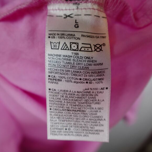 Old Navy The Boyfriend Shirt Women's Large Pink Long Sleeve Button Up Preppy - Picture 10 of 13